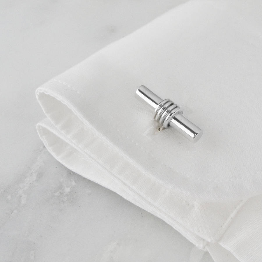 Classic Sterling Silver T Bar Cufflinks By Tales From The Earth ...