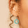 Halo Radiance Turquoise Silver/Gold Statement Earrings, thumbnail 1 of 12