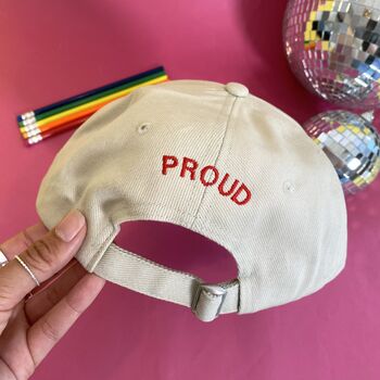 Embroidered Proud Slogan Cap, 2 of 2