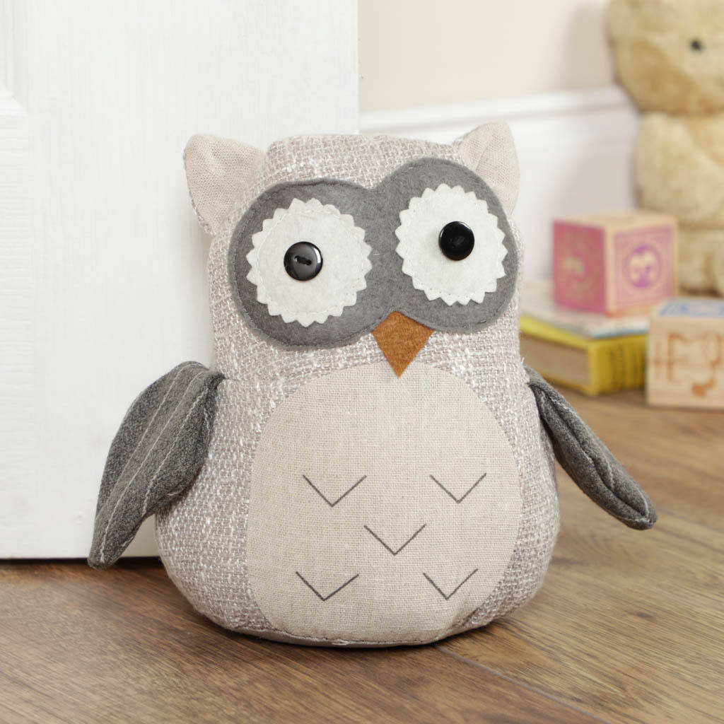 Eldrick The Owl Fabric Door Stop By Dibor