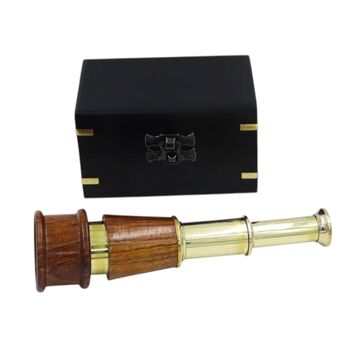 Seven Inch The Admiral Brass And Wood Telescope, 6 of 7
