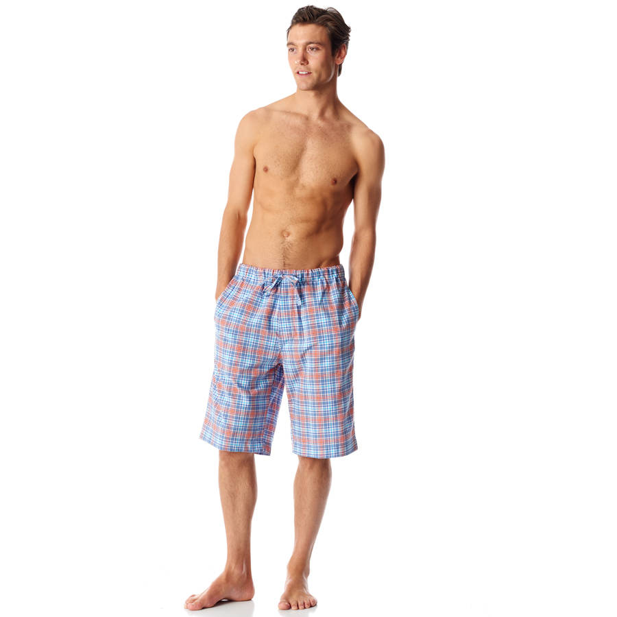 men's checked pyjama shorts: more colours by pj pan ...
