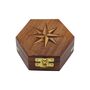 Handmade Hexagon Wooden Box With Star, thumbnail 1 of 9