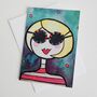 Birthday Card Girl With Blonde Bob And Sunglasses, thumbnail 3 of 5