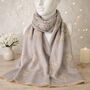 Grey And Beige Mulberry Tree Of Life Print Scarf, thumbnail 2 of 4