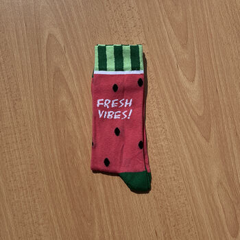 Unisex 'Fresh Vibes' Watermelon Socks, 2 of 3