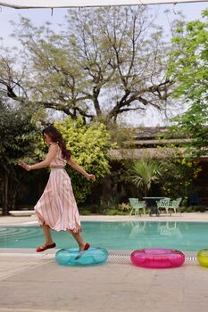 Stripe One Shoulder Top With A Line Skirt, 4 of 6