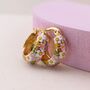 Botanical Wildflower 18ct Gold Plated Huggie Hoop Earrings, thumbnail 1 of 5