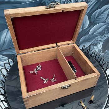 Personalised Cufflink And Watch Wooden Box, 6 of 8