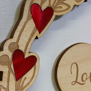 Wooden Personalised Love Heart Wreath, 3 of 4