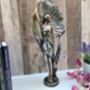 Art Deco Bronze Lady Figurine Silver Dress And Fan 38cm, thumbnail 5 of 12