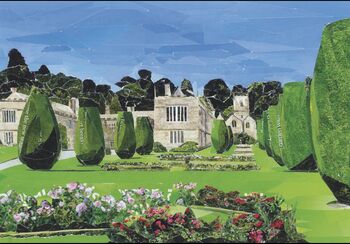 Lanhydrock, Cornwall, Paper Collage Art Print Card, 3 of 4