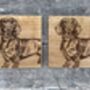 Set Of Two Dachshund Sausage Dog Coasters, thumbnail 2 of 3