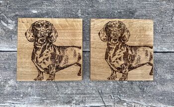 Set Of Two Dachshund Sausage Dog Coasters, 2 of 3