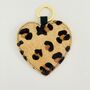 Leopard Print Leather Heart / Star Keyring / Charm, thumbnail 1 of 8