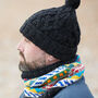 Fair Trade Unisex Cosy Cable Knit Wool Bobble Hat, thumbnail 7 of 12