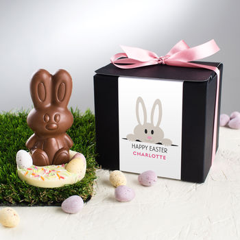 Handmade Chocolate Easter Bunny In Gift Box, 2 of 3
