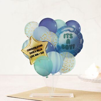 Personalised New Baby Boy Balloon Card, 4 of 6