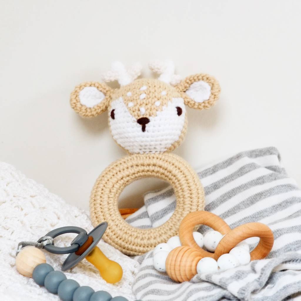 Soft Crochet Deer Rattle Toy