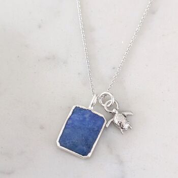 The Duo Lapis Lazuli Necklace, Sterling Silver, 5 of 12