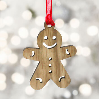 Cute Gingerbread Person Tree Decoration, 2 of 9