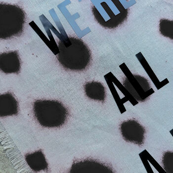 Polka Dot Hand Printed Repurposed Linen Wall Hanging Print, 5 of 7