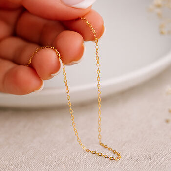 Solid 9ct Gold Light Trace Chain Necklace – 16in To 20in, 11 of 11