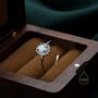 White Opal Cz Halo Oval Ring In Sterling Silver, thumbnail 8 of 12