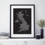 UK Places Typographic Map Print, thumbnail 4 of 11