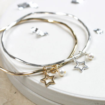 Personalised Star And Pearl Bangle, 5 of 6