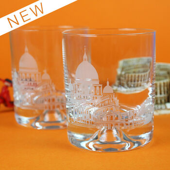 Pair Of Glass Rome Skyline Tumblers, 2 of 3