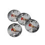 Set Of Four | Winter Robin Glass Coasters In Gift Box, thumbnail 1 of 2