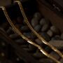 Gold Flat Cuban Chain Mens Gold Plated 925 Silver Chain Necklace, thumbnail 2 of 12