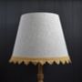 Natural French Drum Lampshade With A Blue Trim, thumbnail 4 of 9