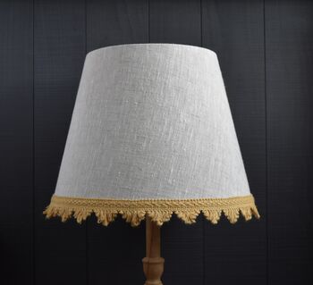 Natural French Drum Lampshade With A Blue Trim, 4 of 9