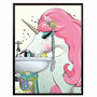 Unicorn Drinking From Sink Bathroom Poster, thumbnail 4 of 7