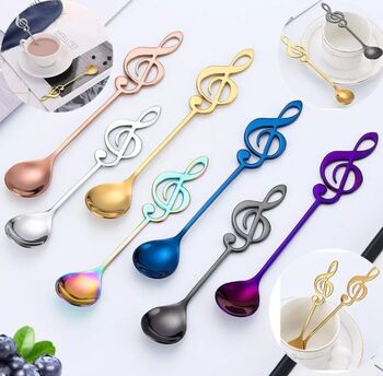 Stainless Steel Musical Note Coffee Spoon, 2 of 6