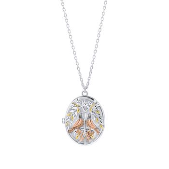 Silver Plated Turtle Dove Locket Necklace, 3 of 4
