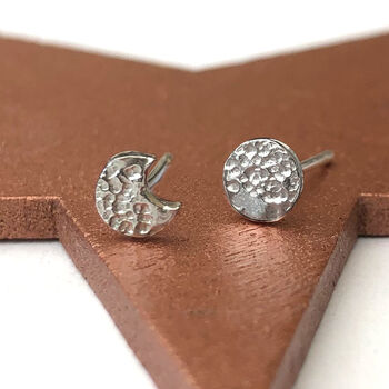 Sterling Silver Mini Mismatched Moon Earrings, 2 of 12