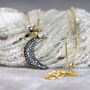 Pave Diamond Moon Necklace, thumbnail 5 of 9