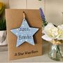Personalised Year Of Birth Star Wooden Keepsake Card, thumbnail 4 of 11