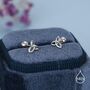 Sterling Silver Trinity Knot 18g Ball Back Screw Back Earrings, thumbnail 5 of 11