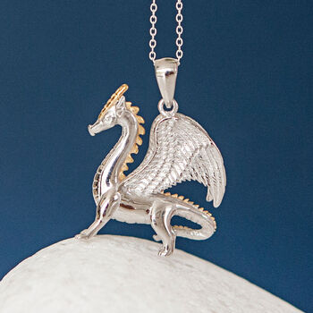 Mens Personalised Sterling Silver Dragon Necklace, 3 of 10