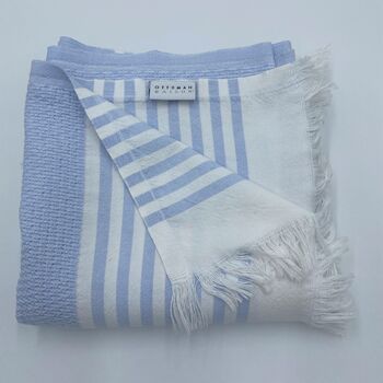 Leros Striped Peshtemal Towel Hyacinth Blue, 7 of 9