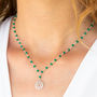 Heart Chakra Green Onyx Necklace Gold Plated, thumbnail 1 of 5