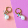 Pastel Pearl Charm Hoop Earring, thumbnail 3 of 7