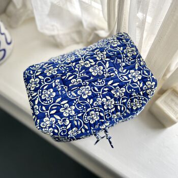 Blue Bloom Floral Print Vanity Bag, 3 of 6