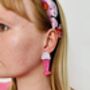 Milkshake Glitter Resin Earrings / 1950s Diner Style Earrings / Gift For Dessert Lovers, thumbnail 6 of 6