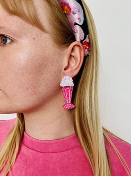 Milkshake Glitter Resin Earrings / 1950s Diner Style Earrings / Gift For Dessert Lovers, 6 of 6