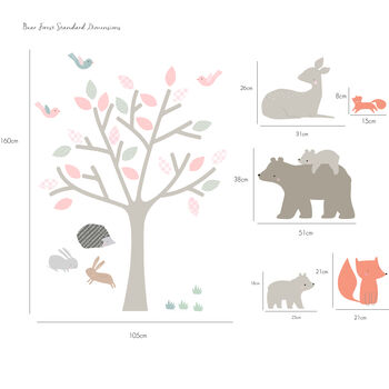 Bear Forest Fabric Wall Stickers, 3 of 4